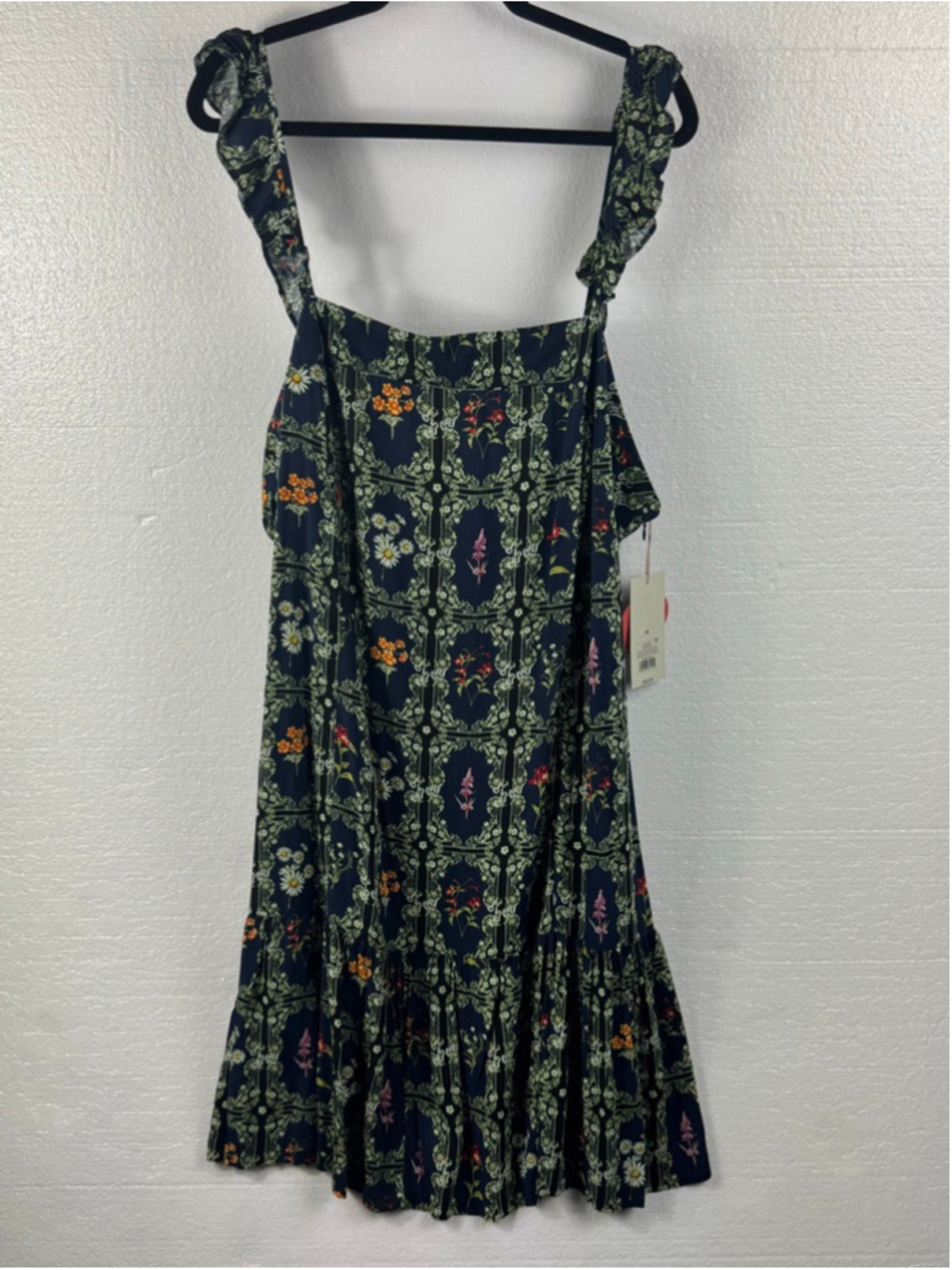 Aguabendita x Target Navy Floral Print Ruffle Strap Dress size 3X